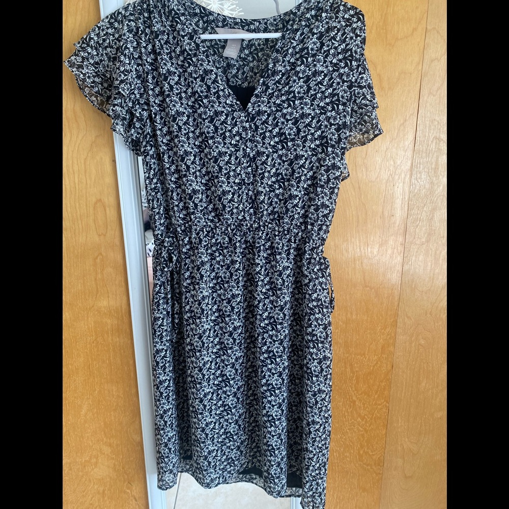H&M black floral dress